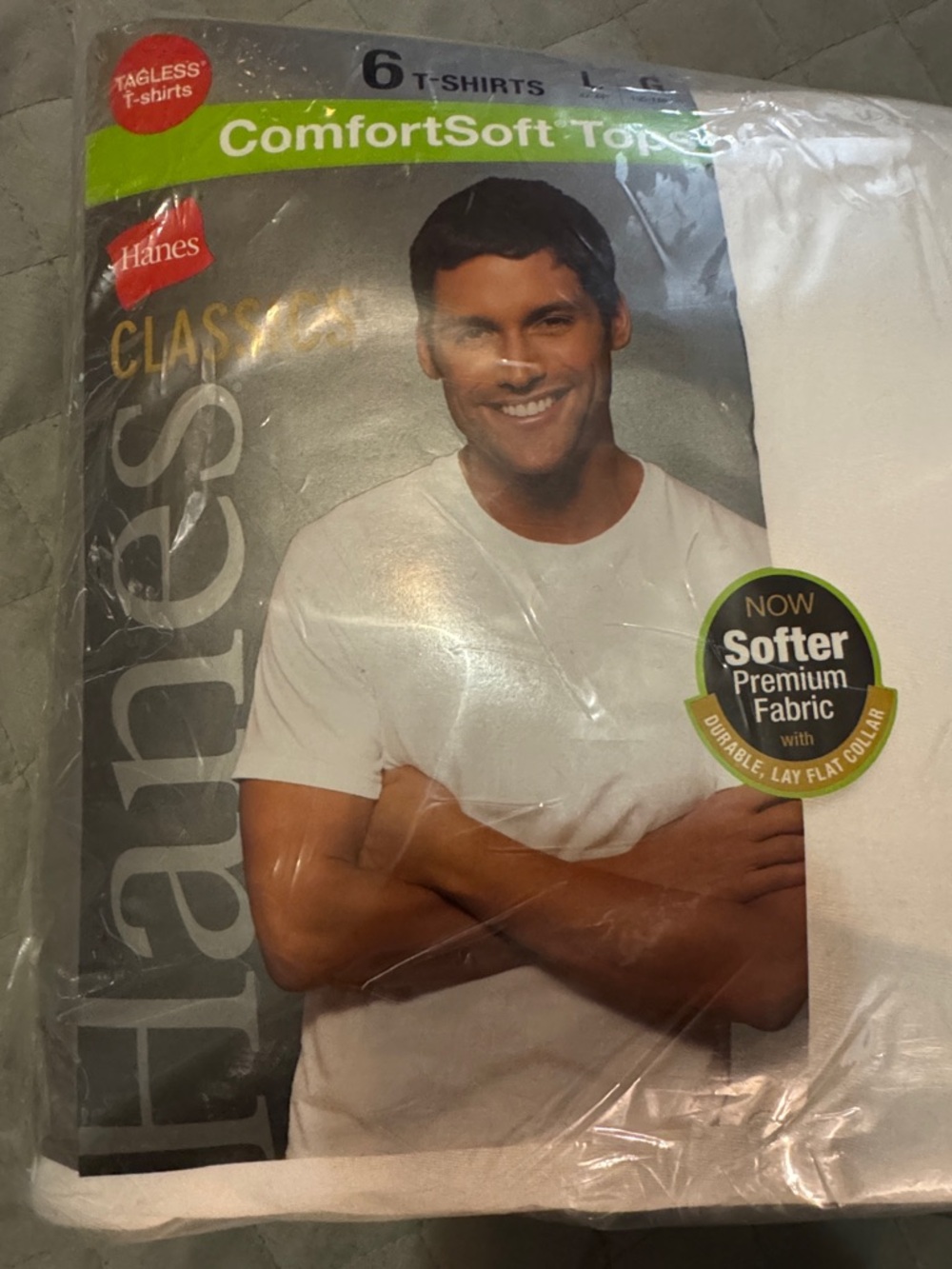 Hanes White ComfortSoft Crewneck T-Shirt - 5 Pack size Large